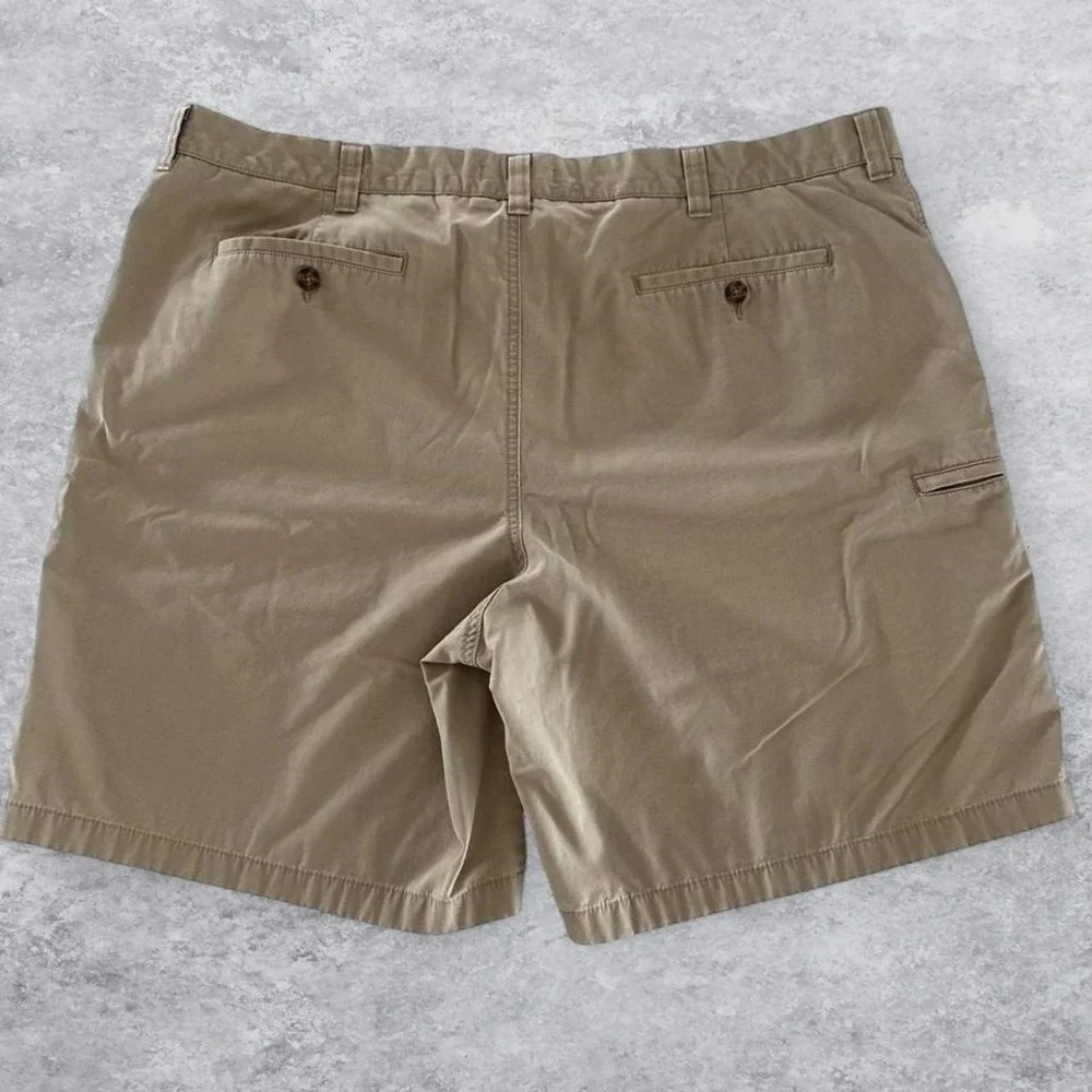 LL Bean Mens‎ Classic Fit Khaki Chino Shorts Tan Cotton Size 42
